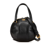 グッチ GGロゴ バスケットボール ミニ ハンドバッグ ショルダーバッグ 2WAY 547855 ブラック レザー レディース GUCCI 【中古】